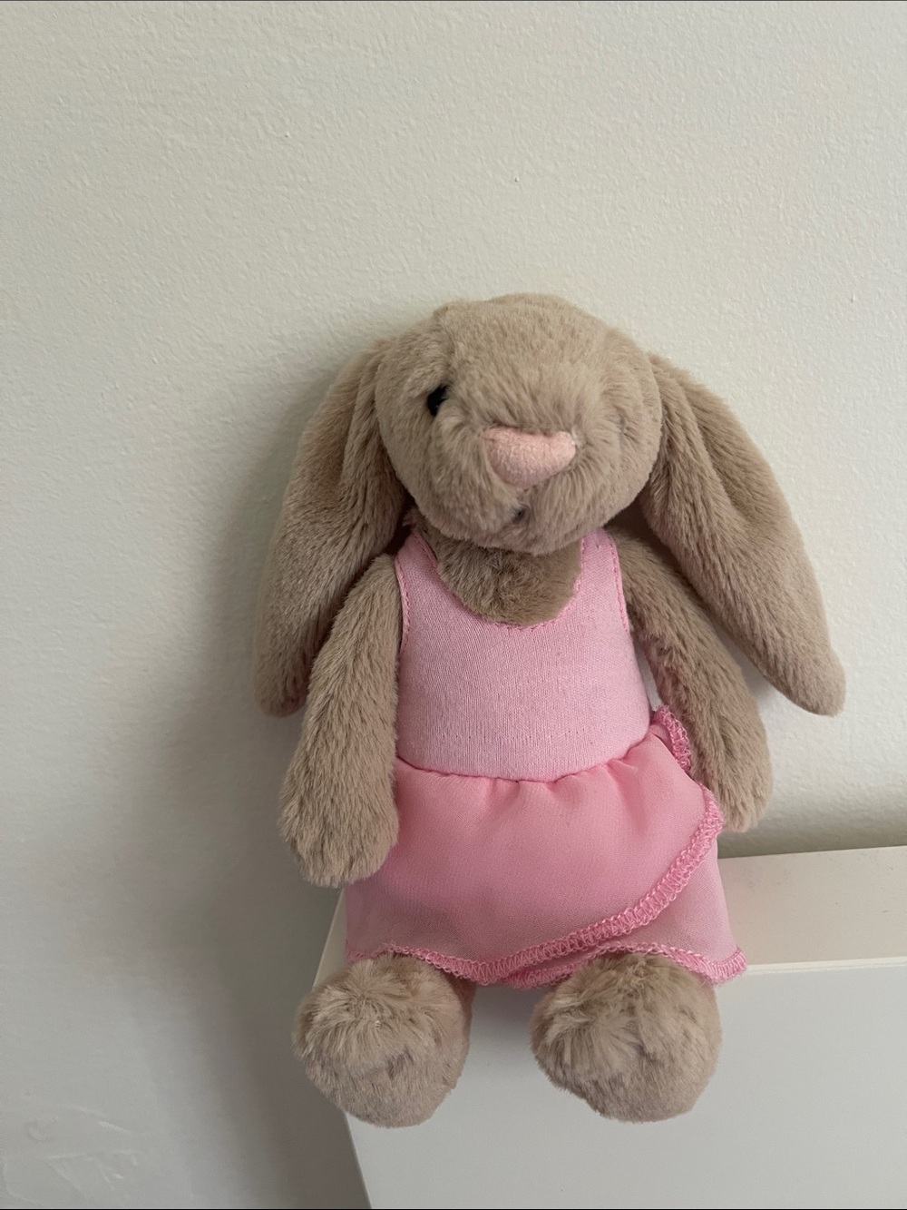 Jellycat Tan Bunny in Pink Dress